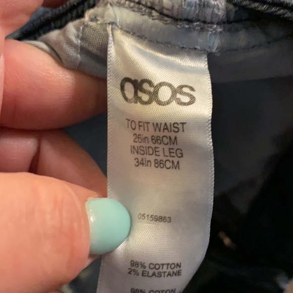 ASOS High Rise Denim Jeans 26 EUC Raw Hem - Picture 6 of 8